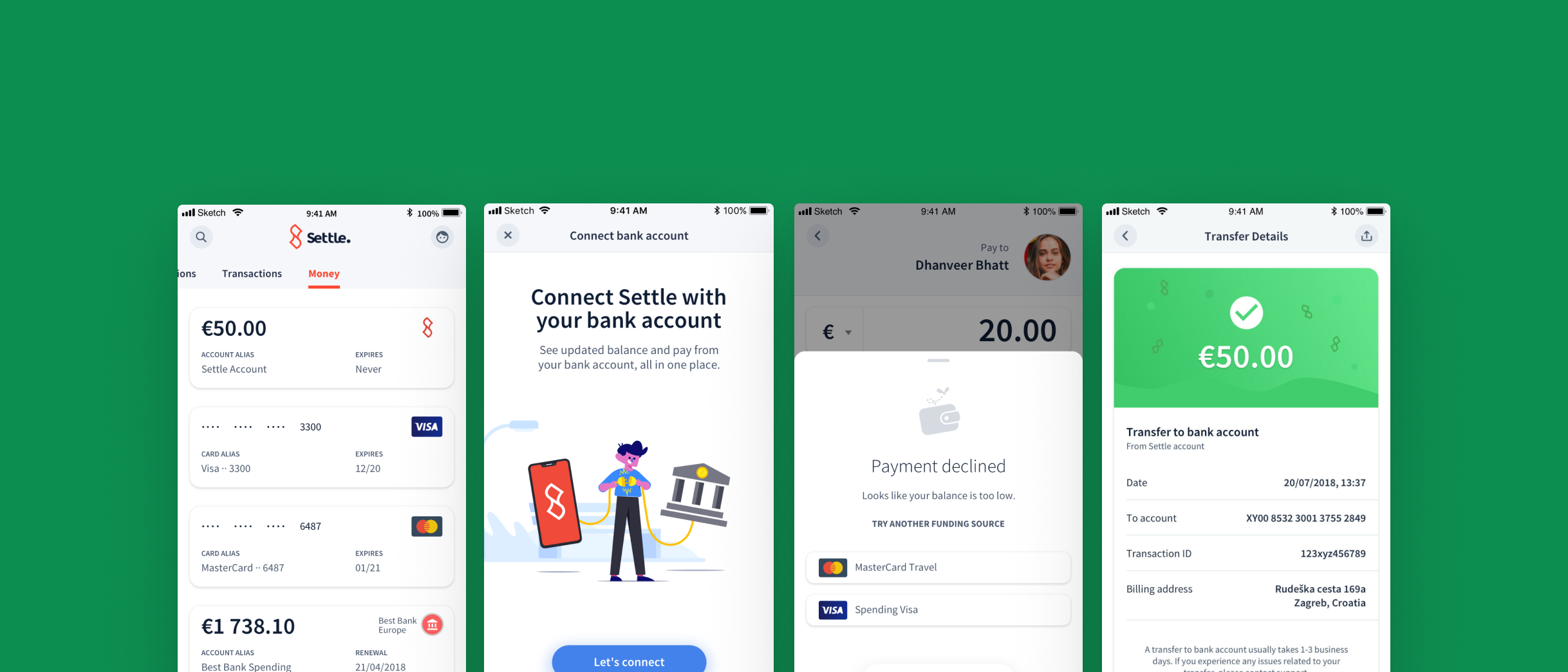 Mobile app interface
